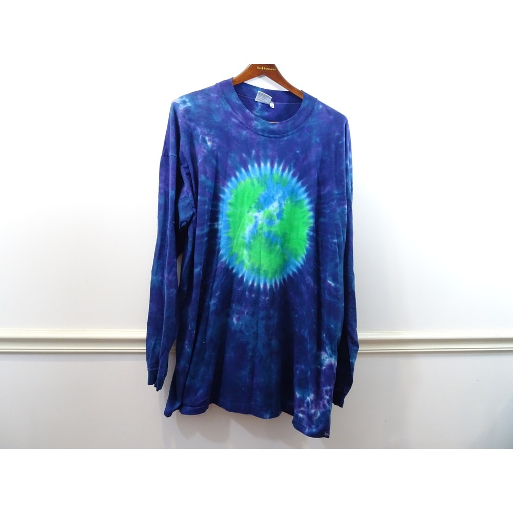 Sundog Tie Dye Shirt Mens 4X Long Sleeve Earth Sunburst Blue Purple Made in USA